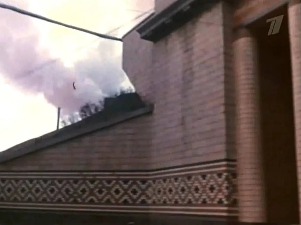A scene from the movie “Anthracite”. Decorative tiles with Ukrainian decor are visible