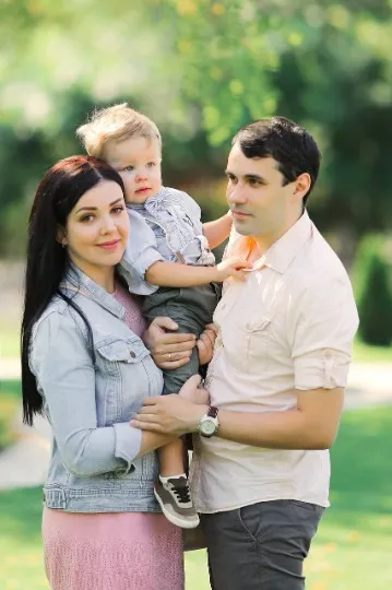 Ганна Ілліна з сім'єю