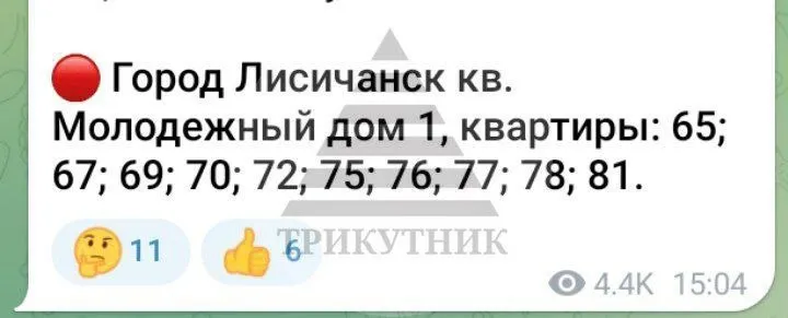 список квартир Лисичанськ