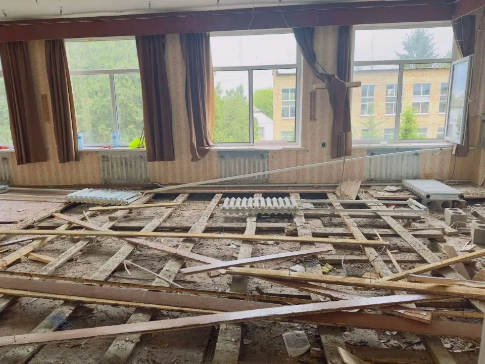 Мотижинський ліцей на Київщині почали капітально ремонтувати.