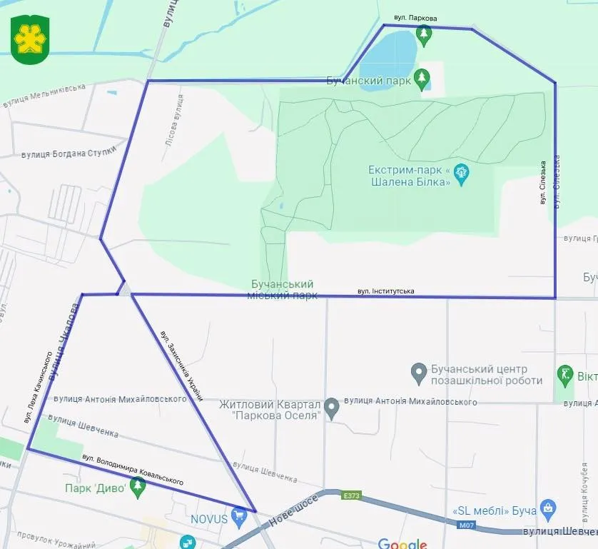 схема перекриття доріГ у Бучі