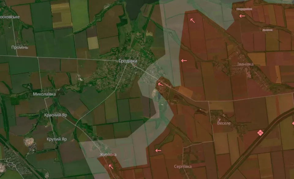 Скриншот карти бойових дій за 16.08.2024: 