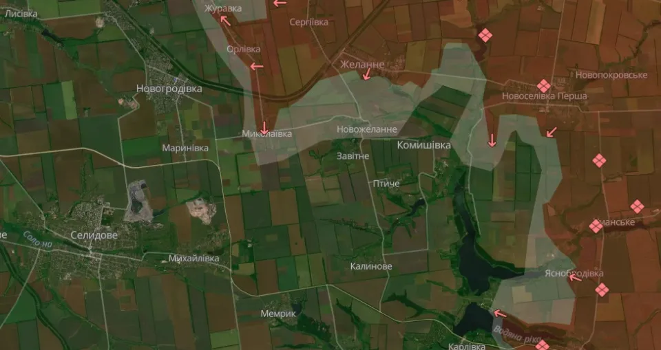 Скриншот карти бойових дій за 16.08.2024: 