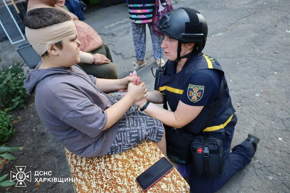 ліквідація наслідків обстрілу Харкова