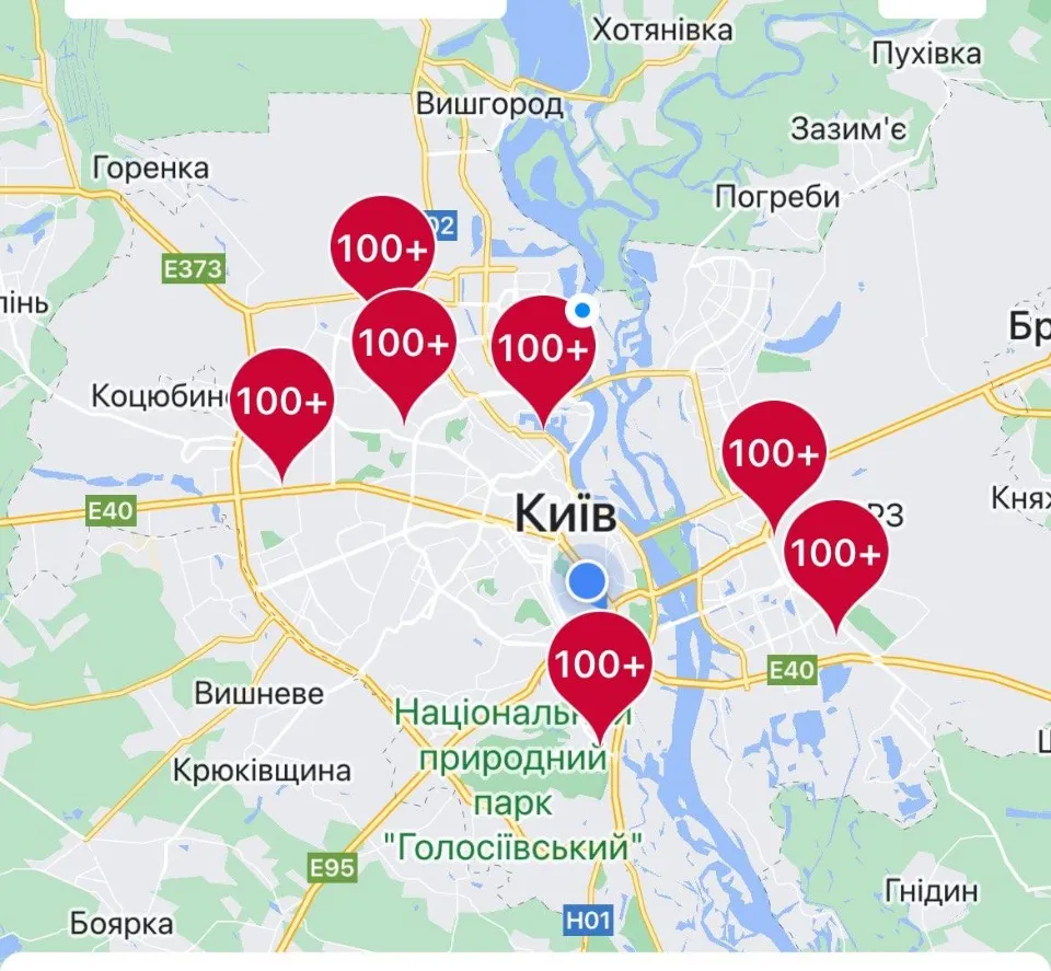 карта моніторингу якості повітря