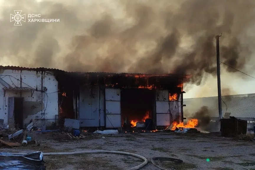 пожежа на Харківщині, горить ферма