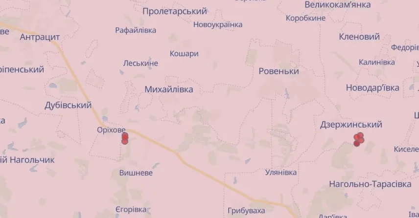 супутникова карта пожеж луганська область