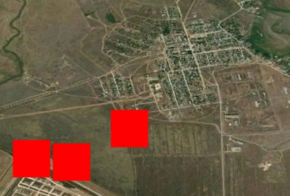 мапа пожеж у селищі Котлубань, РФ