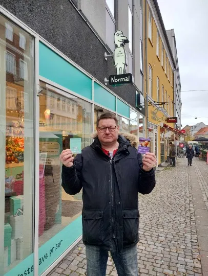 Кеннет Расмуссен під час акції на підтримку України в Данії