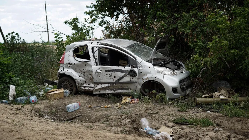 Херсонщина, цивільна автівка, яку росіяни використовували для логістики. Фото: Богдан Пападін