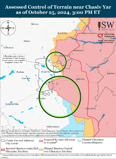 Часів Яр, карта бойових дій