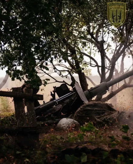 Дивізійна гармата Д-44 калібру 85 мм в руках бійців Окремого загону вогневої підтримки «Сліпа лють»