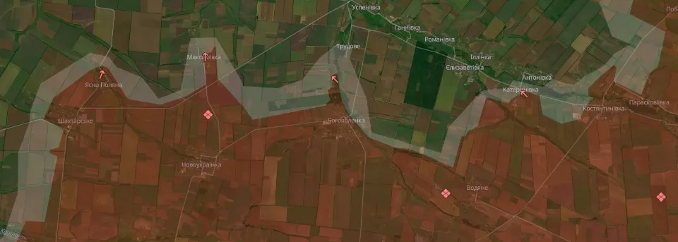 Карта бойових дій на Донеччині станом на 2 листопада 2024 року