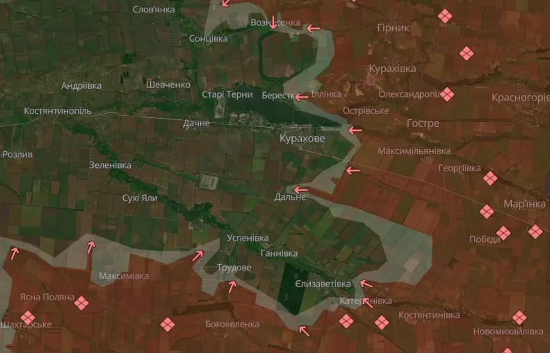 Мапа бойових дій станом на 14.11.2024: