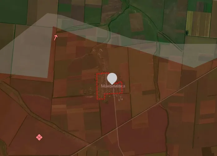 Максимівка на карті бойових дій