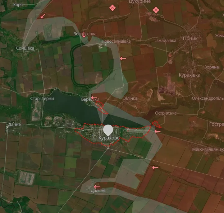 курахове донеччина карта deepstate