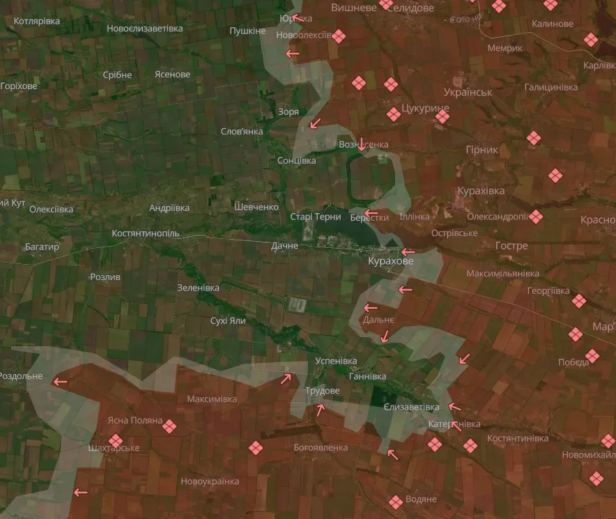 Карта бойових дій станом на 21.11.2024: 