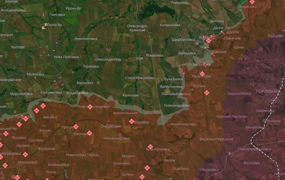 Карта бойових дій станом на 21.11.2024: 