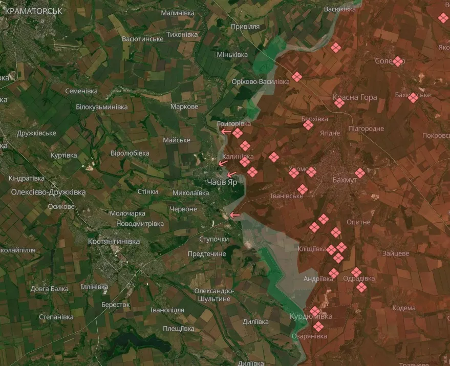 Карта бойових дій станом на 21.11.2024: 