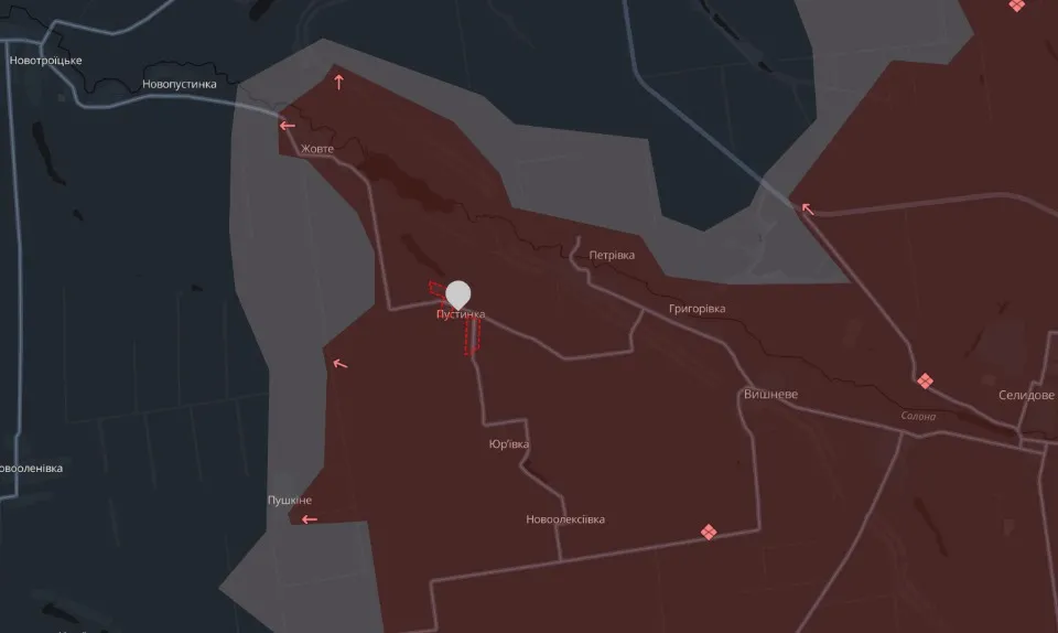 Мапа бойових дій на Донеччині станом на 29.11.2024: