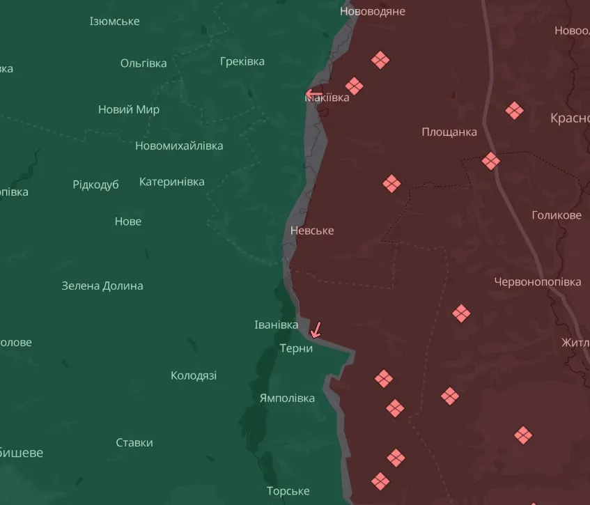 мапа Deep State Лиманський напрямок