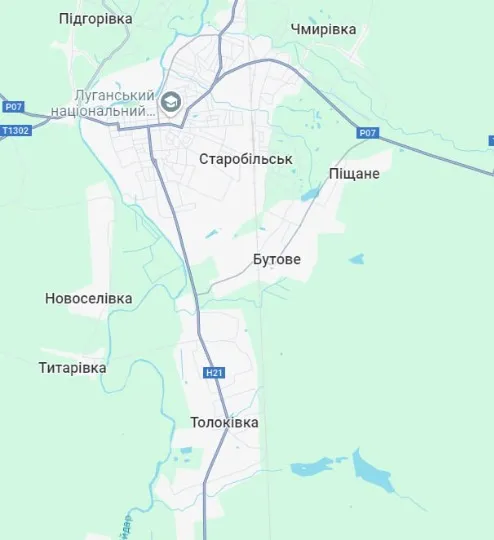 карта Луганщини після перейменування