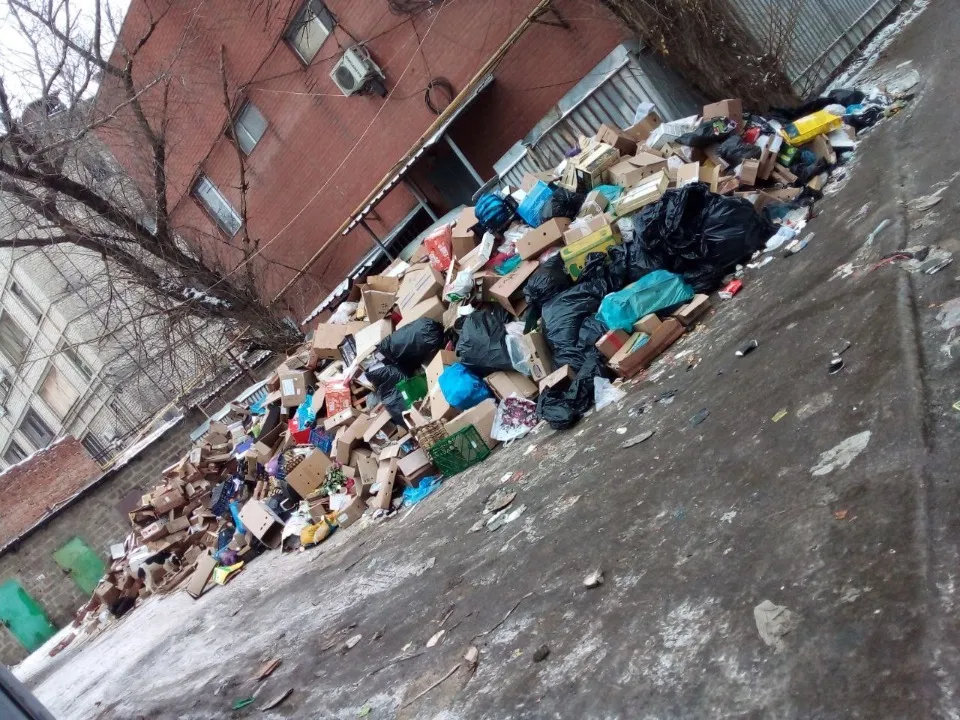 Луганськ, сміття на вулицях