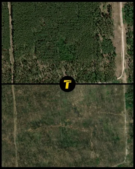 фото наслідків обстрілів, Серебрянський ліс