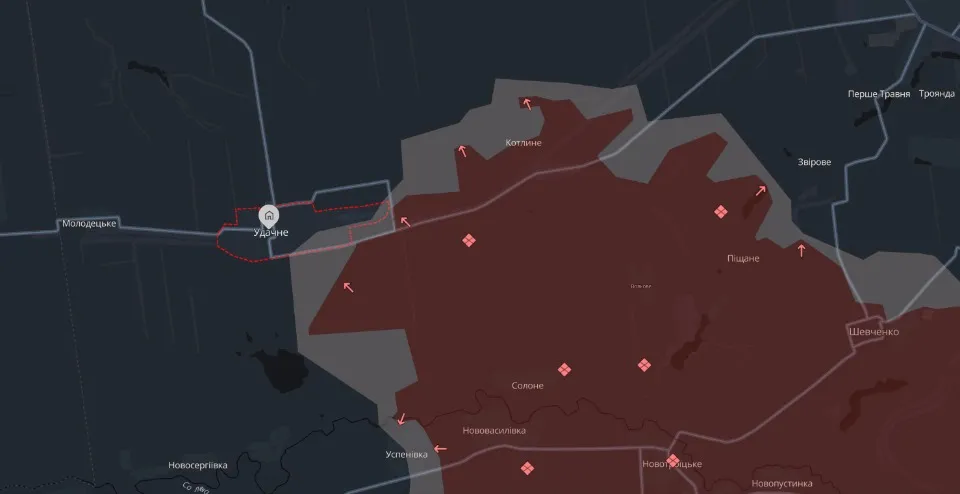 Донеччина, карта бойових дій станом на 30.01.2025