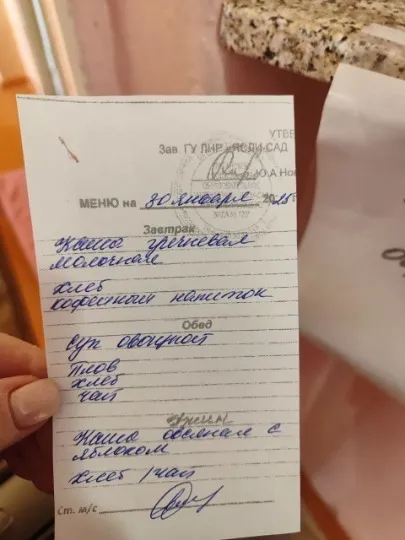 меню в дитсадках Луганська