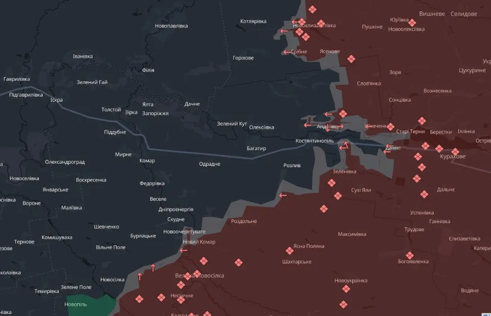 Карта бойових дій. Донеччина